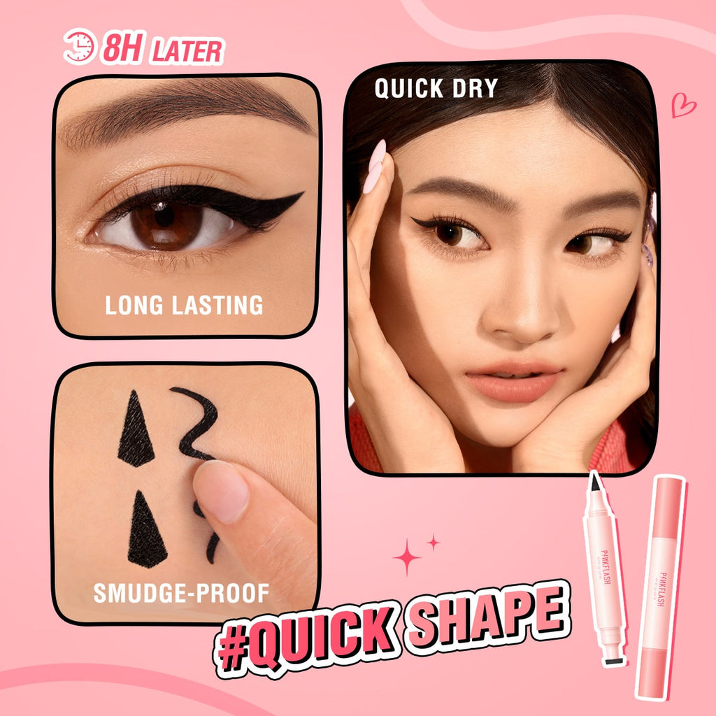 2-in-1 PINKFLASH Instant Shape Lasting Wingled Eyeliner Stamp