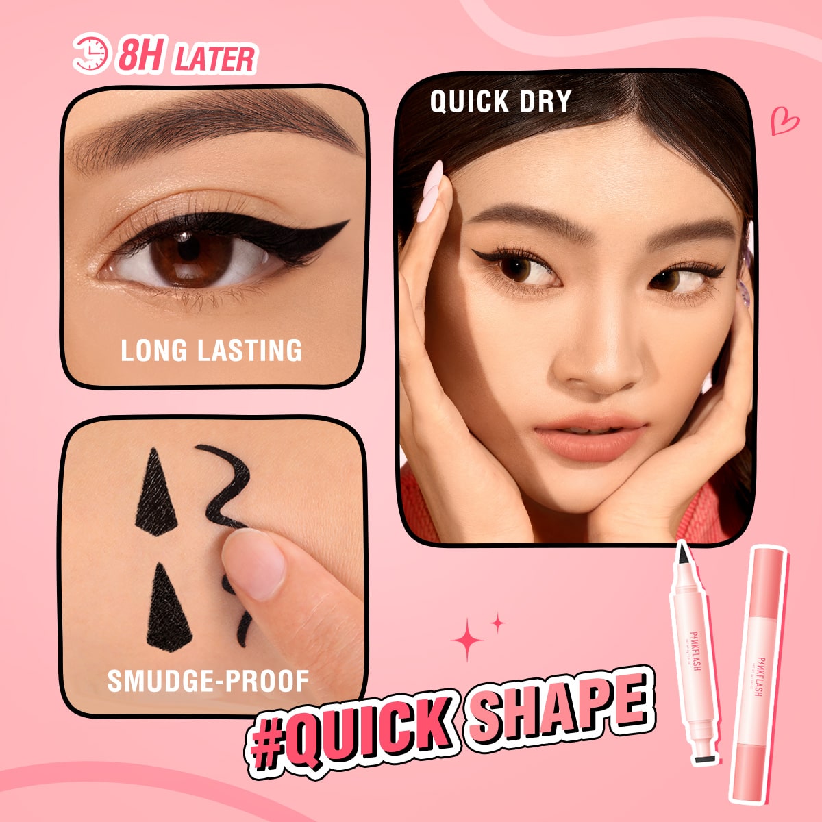 2-in-1 PINKFLASH Instant Shape Lasting Wingled Eyeliner Stamp