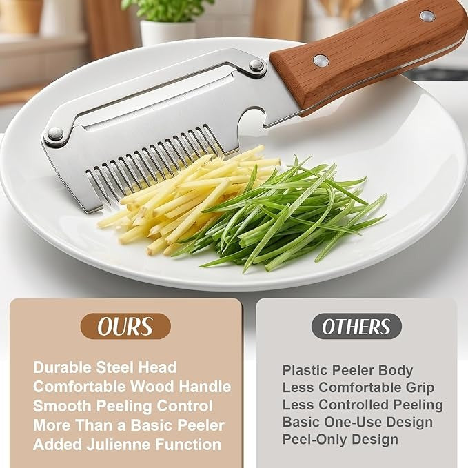 3-in-1 Veggie Peeler With Scallion Shredder