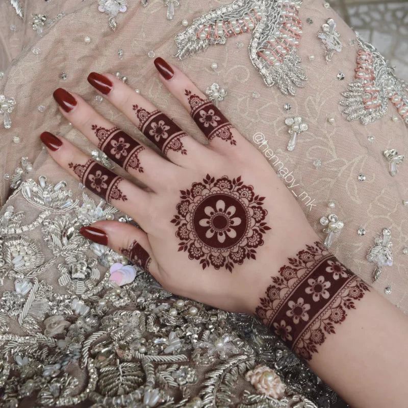 Instant Elite Red Mehndi  Stickers