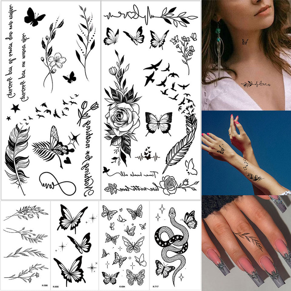 Waterproof temporary butterfly tattoo stickers