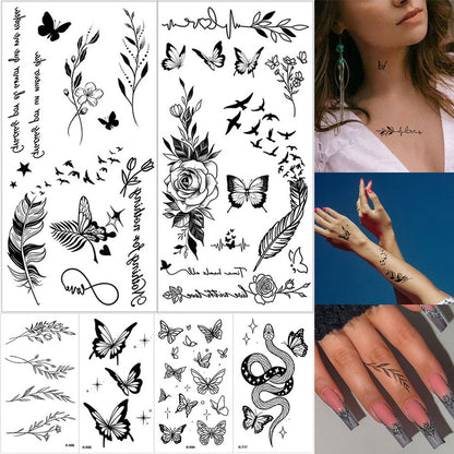 Waterproof temporary butterfly tattoo stickers