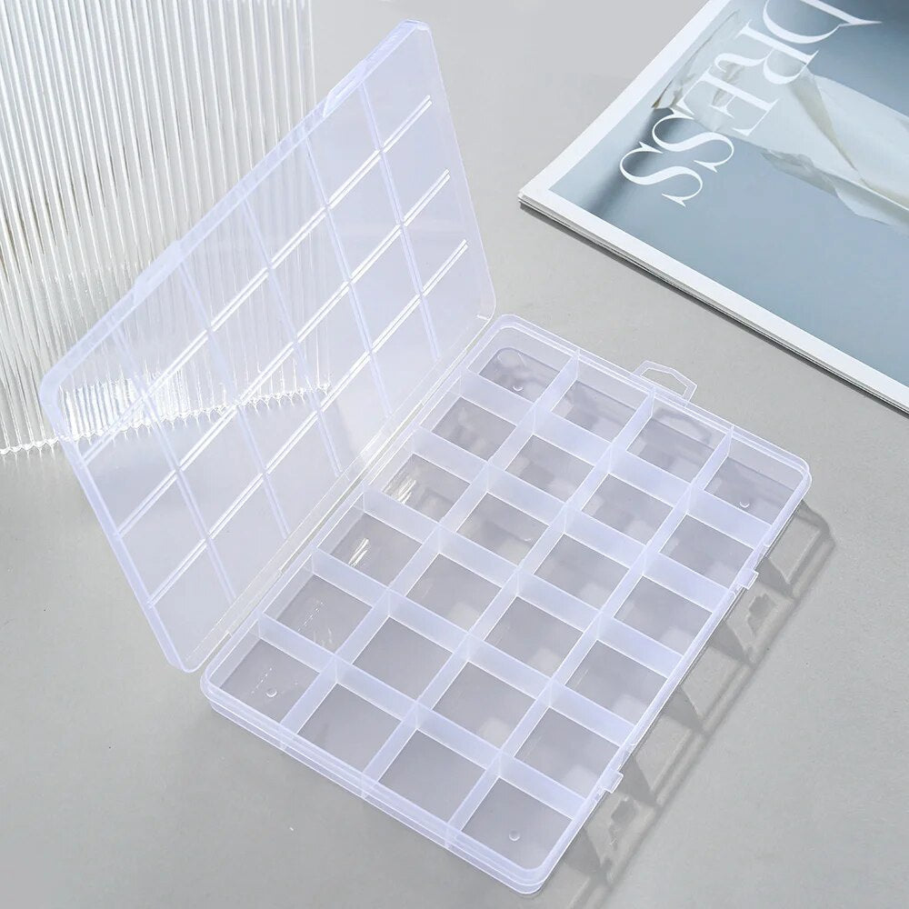 💎 24 Grid Jewelry Organizer Box – Transparent Storage Case