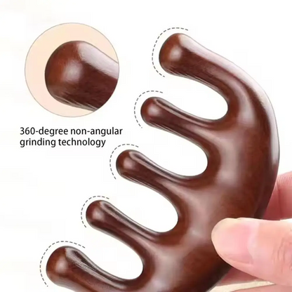 Wooden Head Scalp Massager Comb 🍃