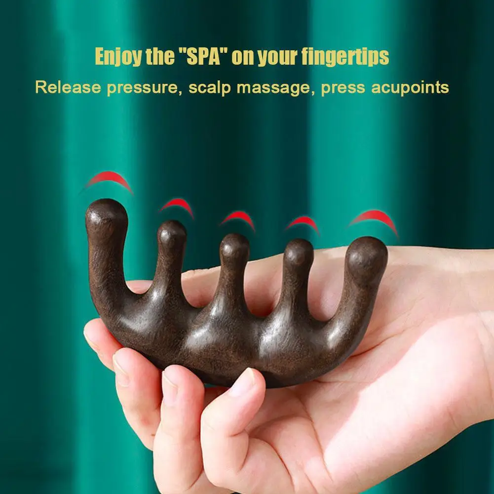 Wooden Head Scalp Massager Comb 🍃