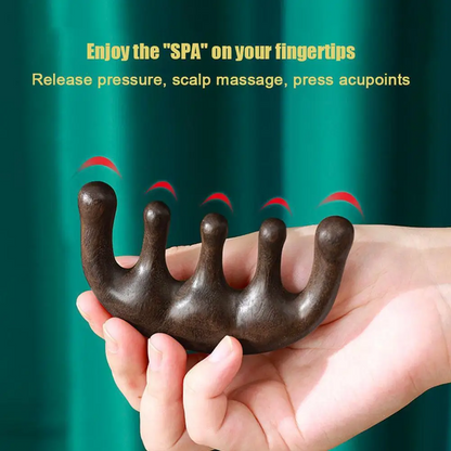 Wooden Head Scalp Massager Comb 🍃