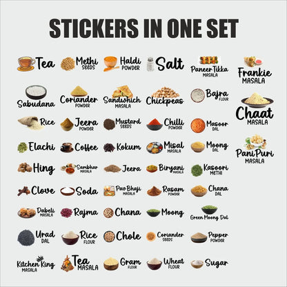 Waterproof Peppy Kitchen Spice Stickers