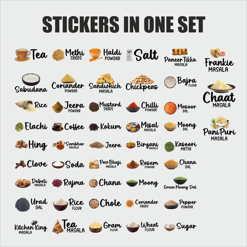 Waterproof Peppy Kitchen Spice Stickers