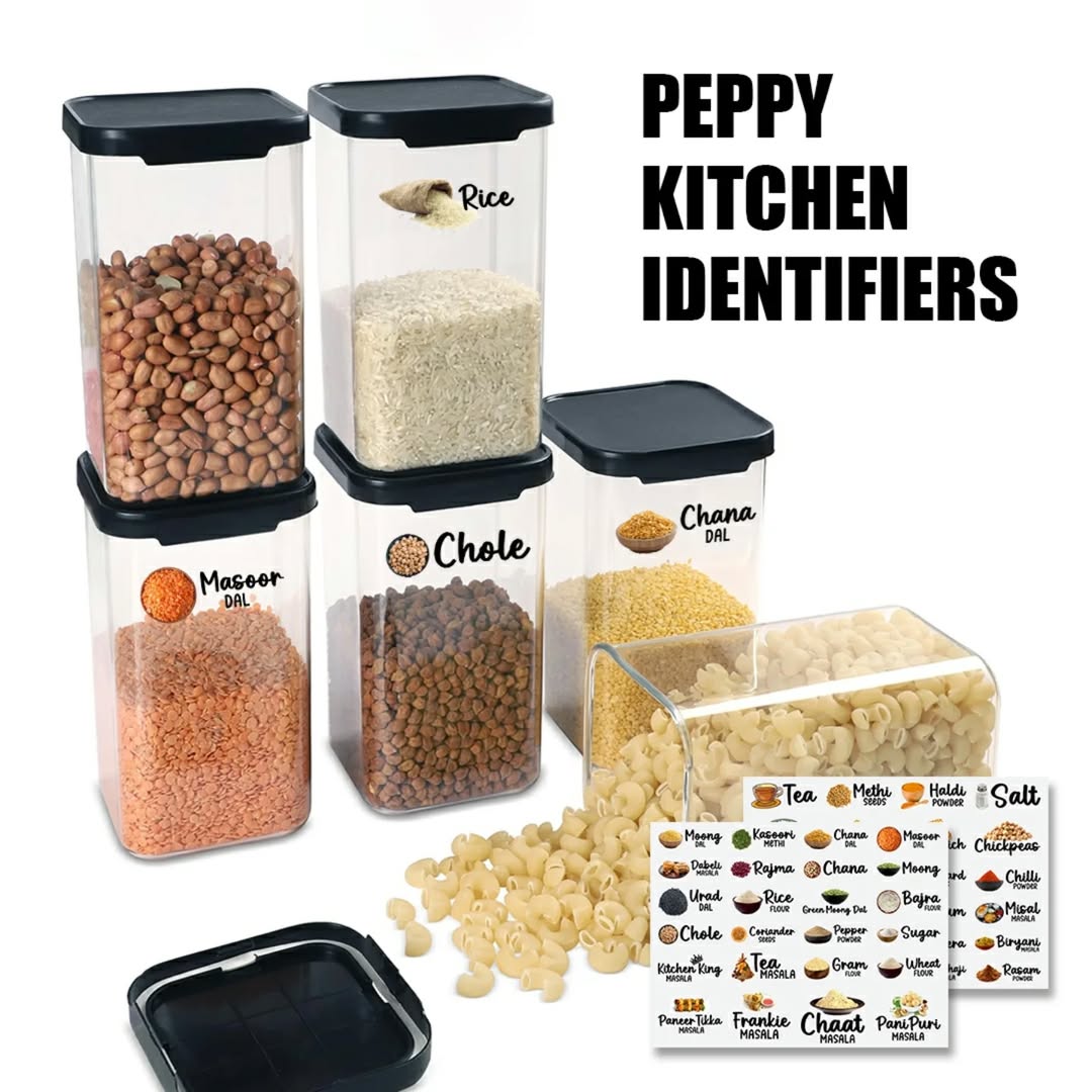 Waterproof Peppy Kitchen Spice Stickers