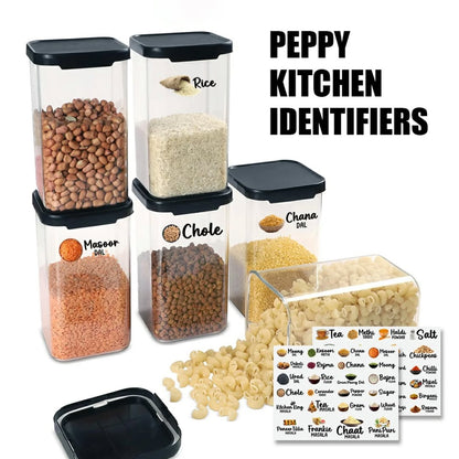 Waterproof Peppy Kitchen Spice Stickers