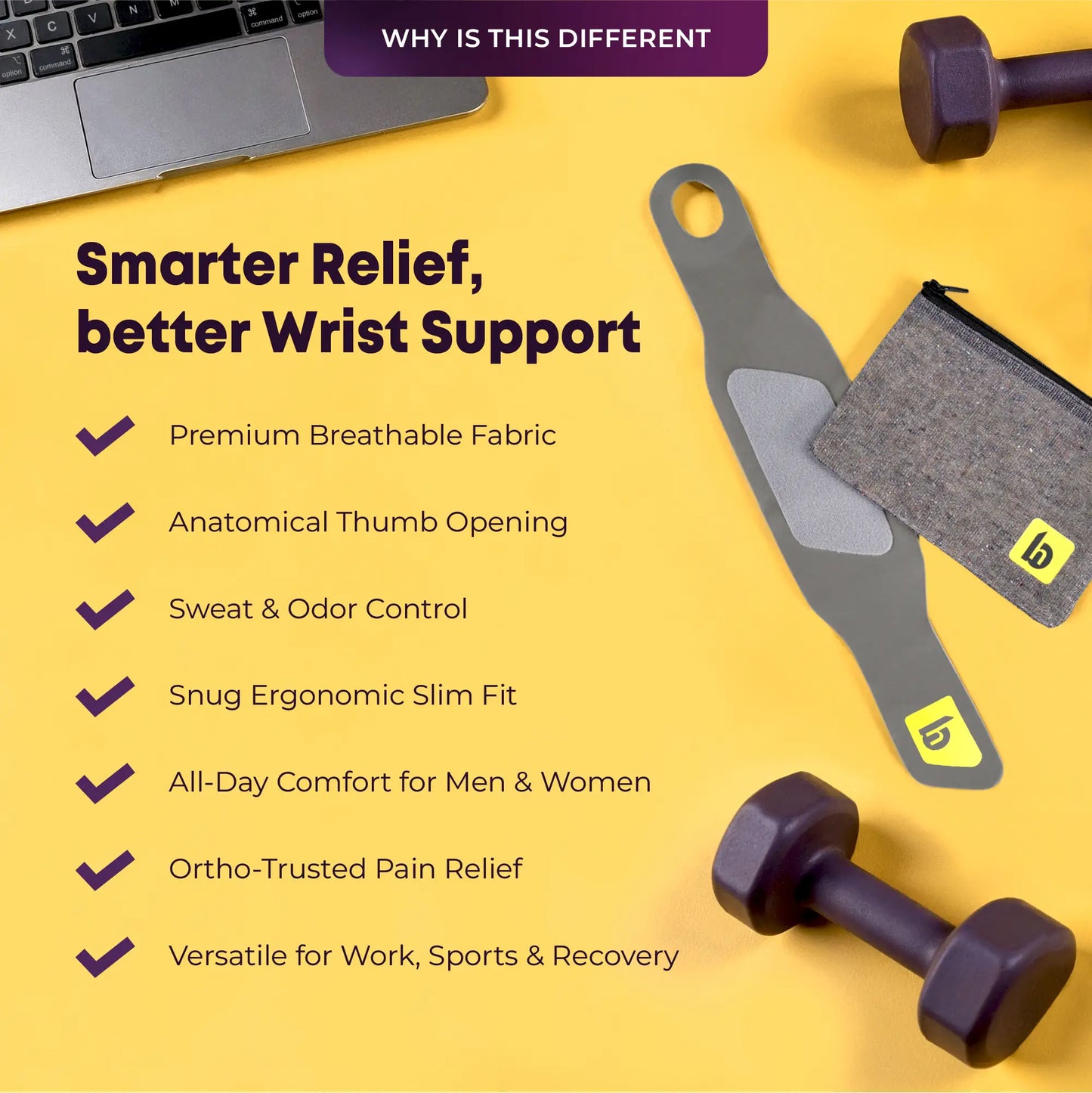 betterhood Wrist Support Brace with Thumb Loop