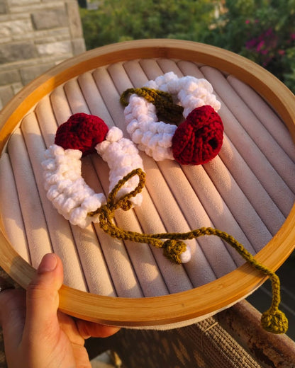 Handmade Crochet Red Rose & Jasmine Gajray