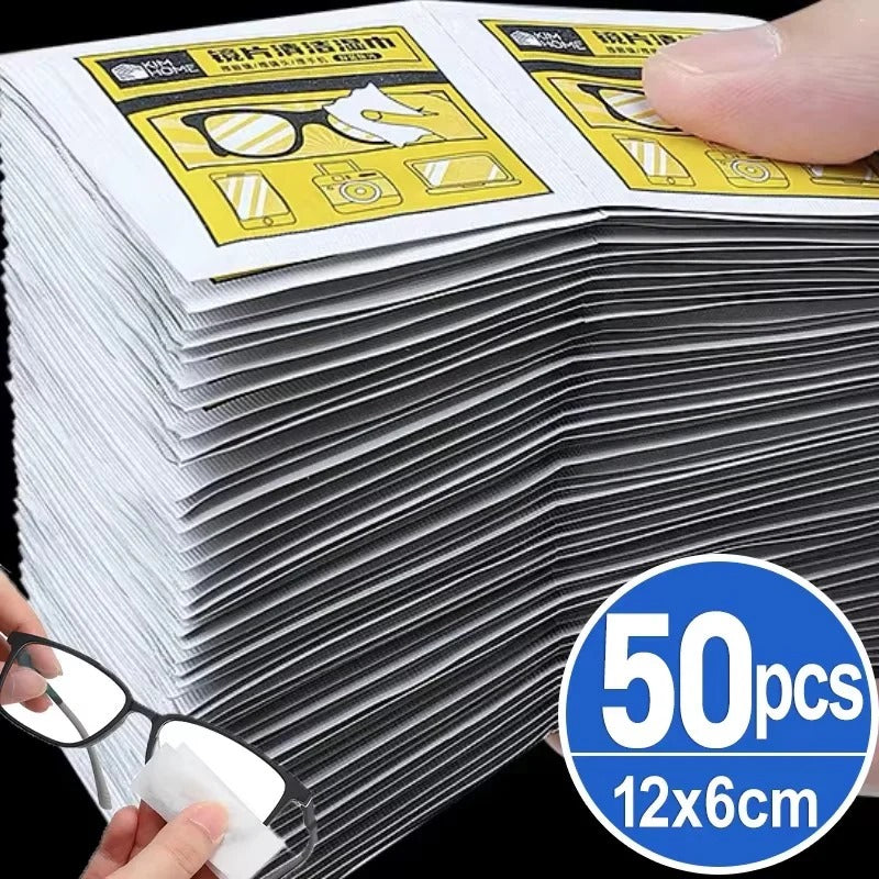 20 PCS Glasses Cleaner Wet Wipe Disposable Anti Fog