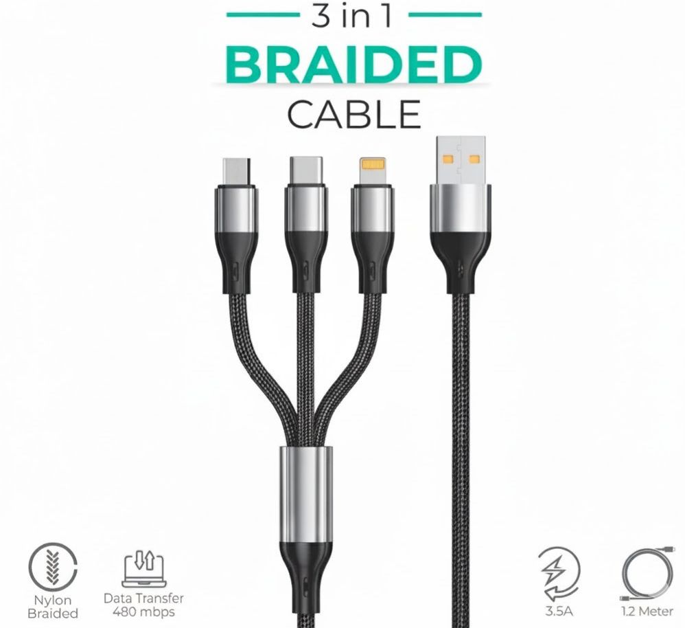 Compro™ 4-In-1 Retractable Car Charger + Free 3-In-1 Cable (11.11 Exclusive)