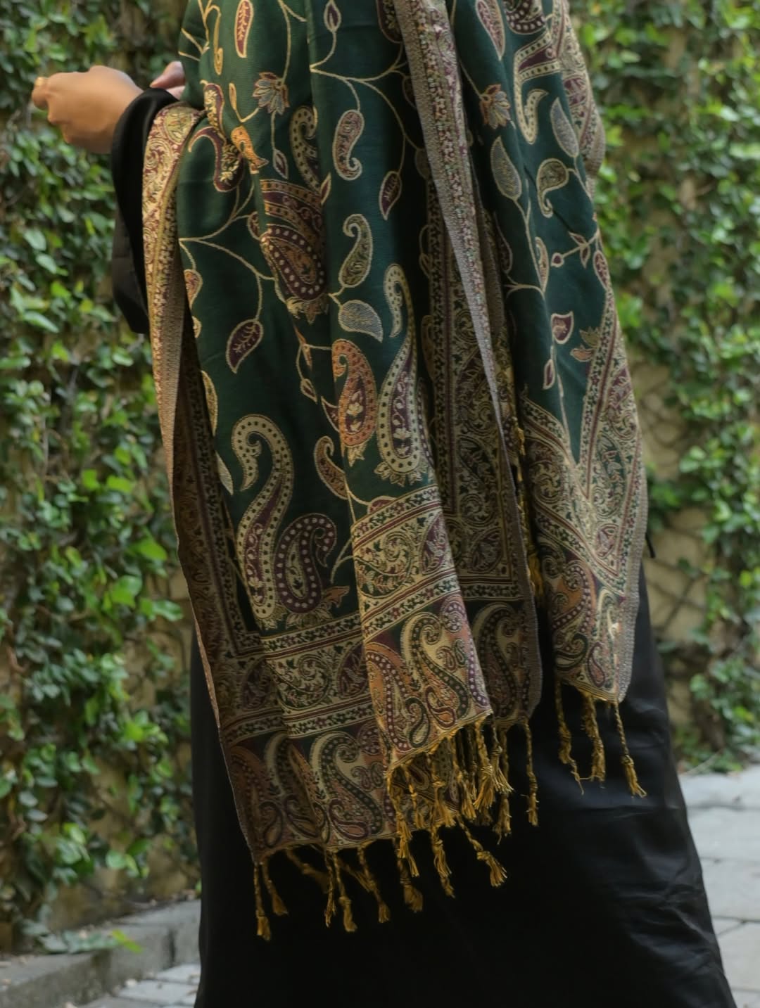 Traditional Embroidered Pashmina Hijab 🌸