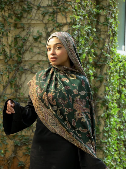 Traditional Embroidered Pashmina Hijab 🌸