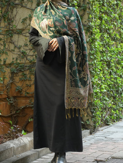 Traditional Embroidered Pashmina Hijab 🌸