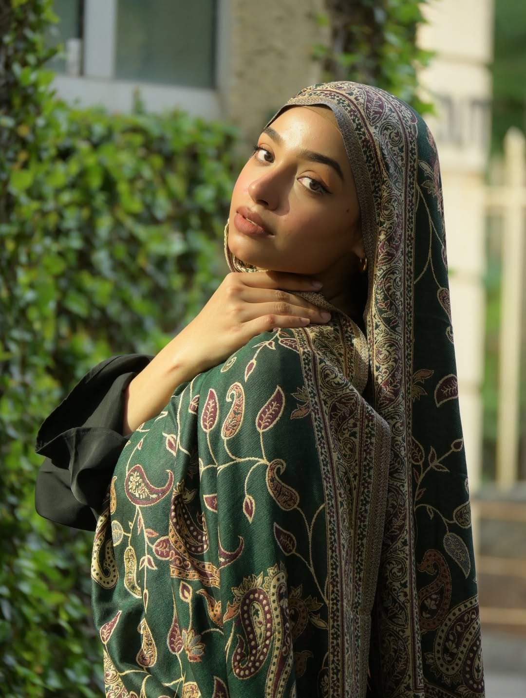 Traditional Embroidered Pashmina Hijab 🌸