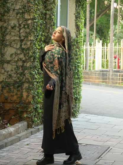 Traditional Embroidered Pashmina Hijab 🌸