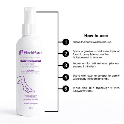FleekPure Hair Removal Spray - Painless Full Body Solution
