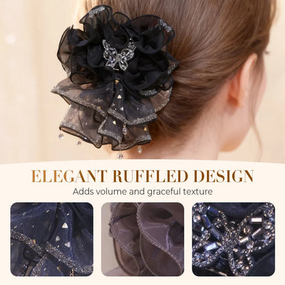 Ruffled Butterfly Hair Claw Clip