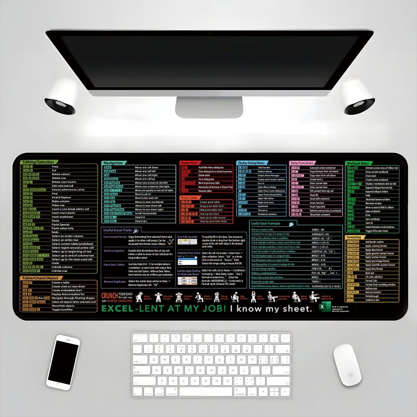 Shortcuts Mouse Pad for Excel Windows