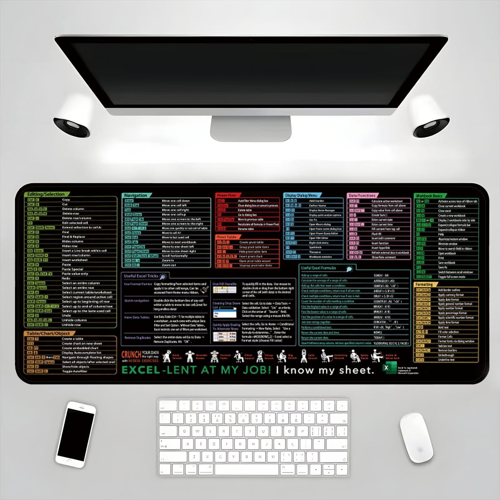 Shortcuts Mouse Pad for Excel Windows
