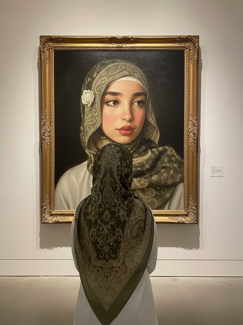 Traditional Embroidered Pashmina Hijab 🌸