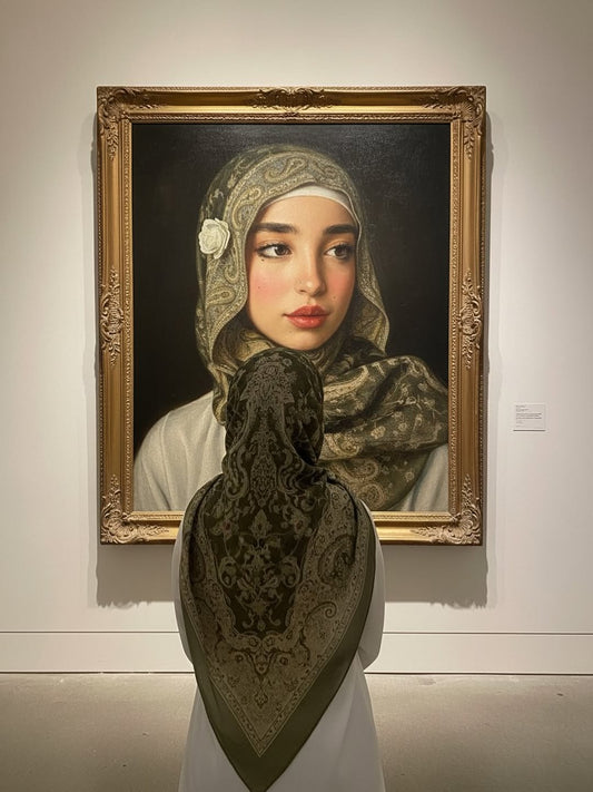 Traditional Embroidered Pashmina Hijab 🌸