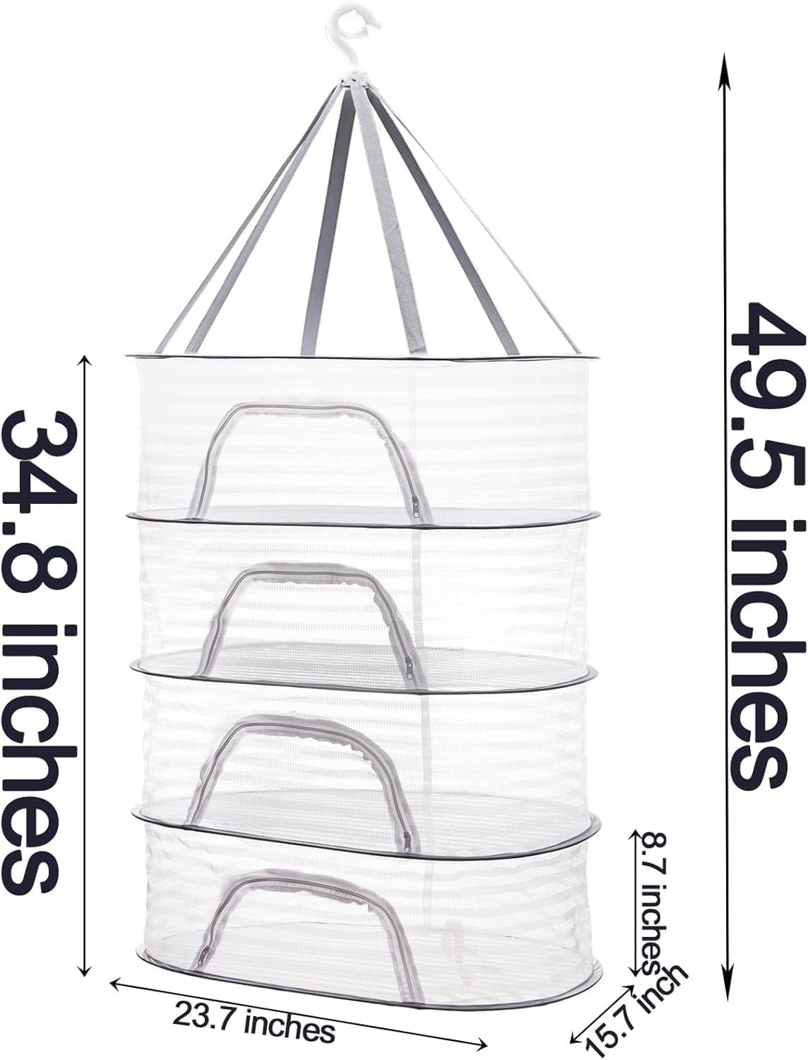 Collapsible Herb Drying Net Dryer Mesh Rack with Zipper