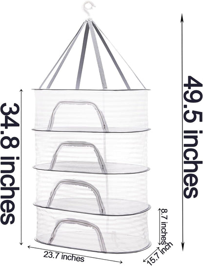 Collapsible Herb Drying Net Dryer Mesh Rack with Zipper