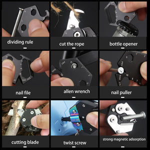 14 In 1 Multitool Keychain Hexagonal Kit Folding Mini Pocket Survival Tool