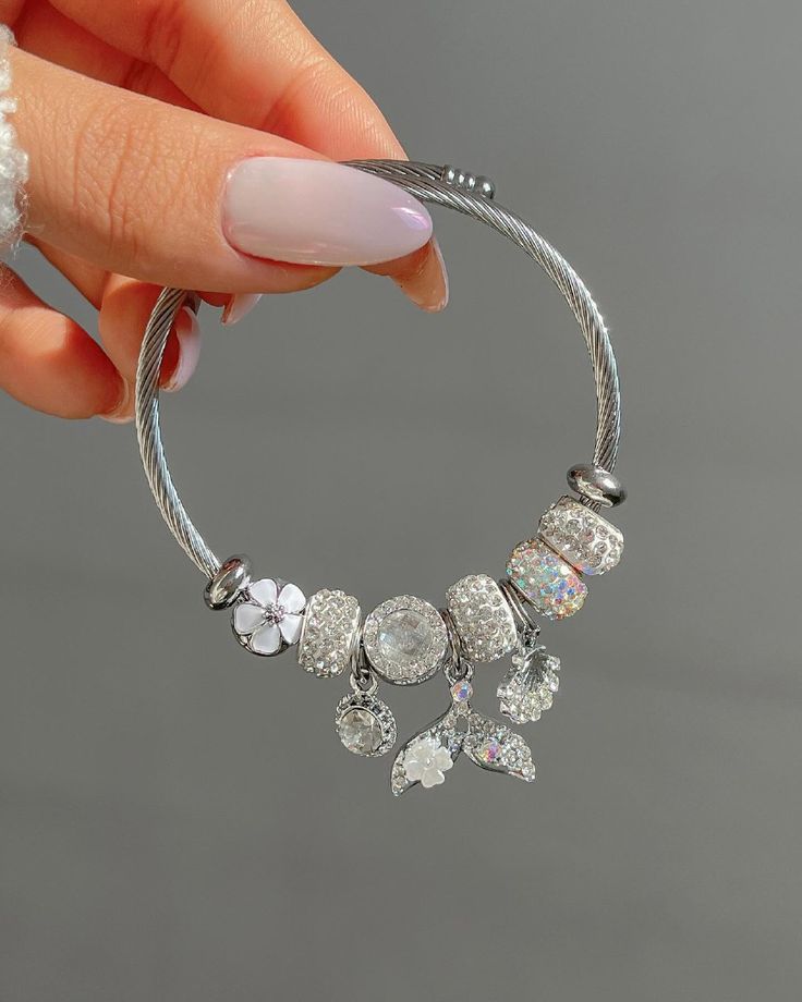 Silver Pink Bracelet For Girls 🌸