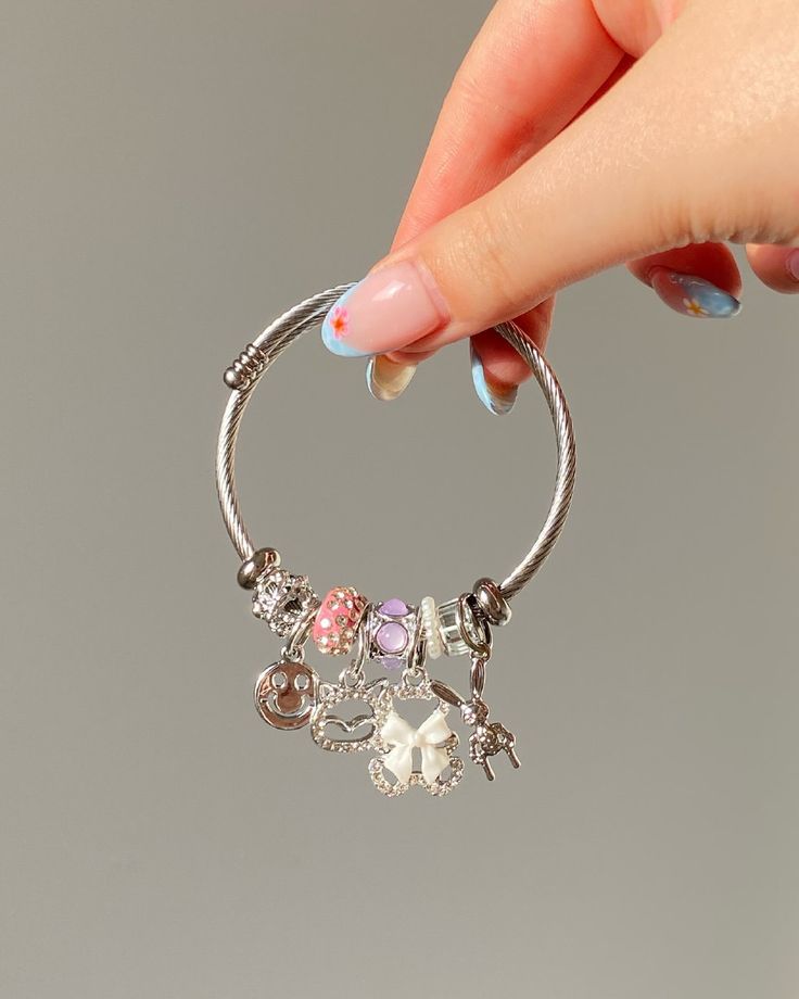 Silver Pink Bracelet For Girls 🌸