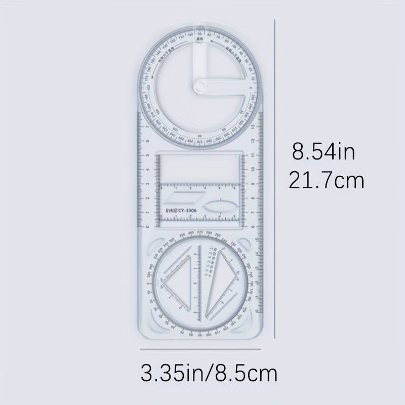 Multifunctional Geometric Plastic Ruler