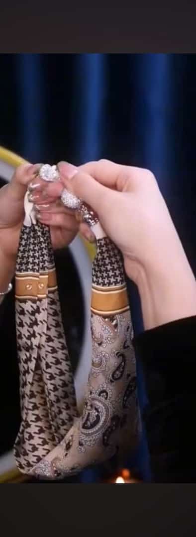 Magnetic button silk scarf