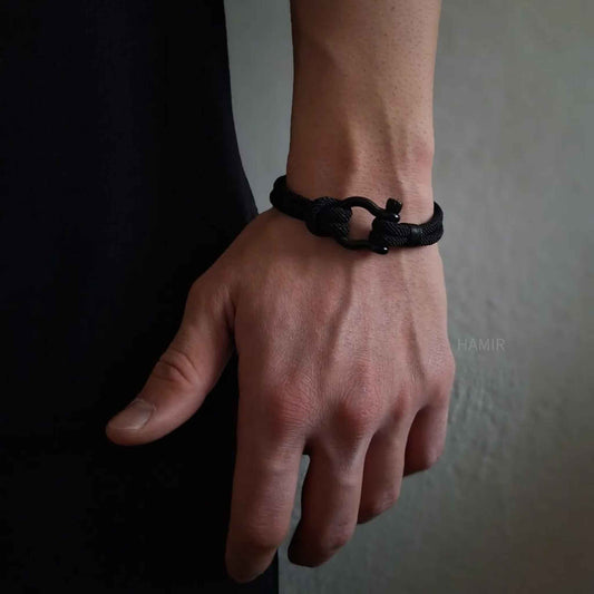 🌑 Full Black Rope Bracelet 🖤