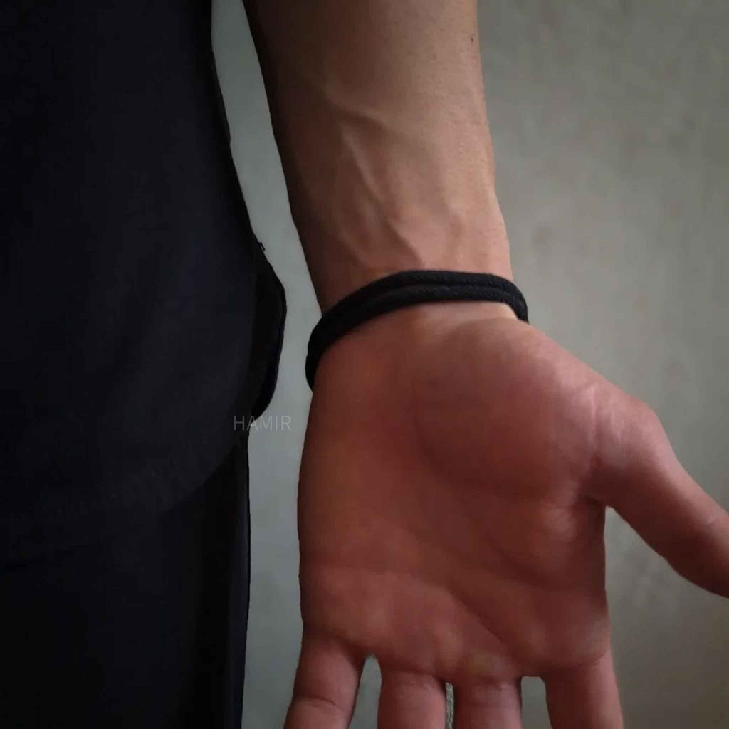 🌑 Full Black Rope Bracelet 🖤