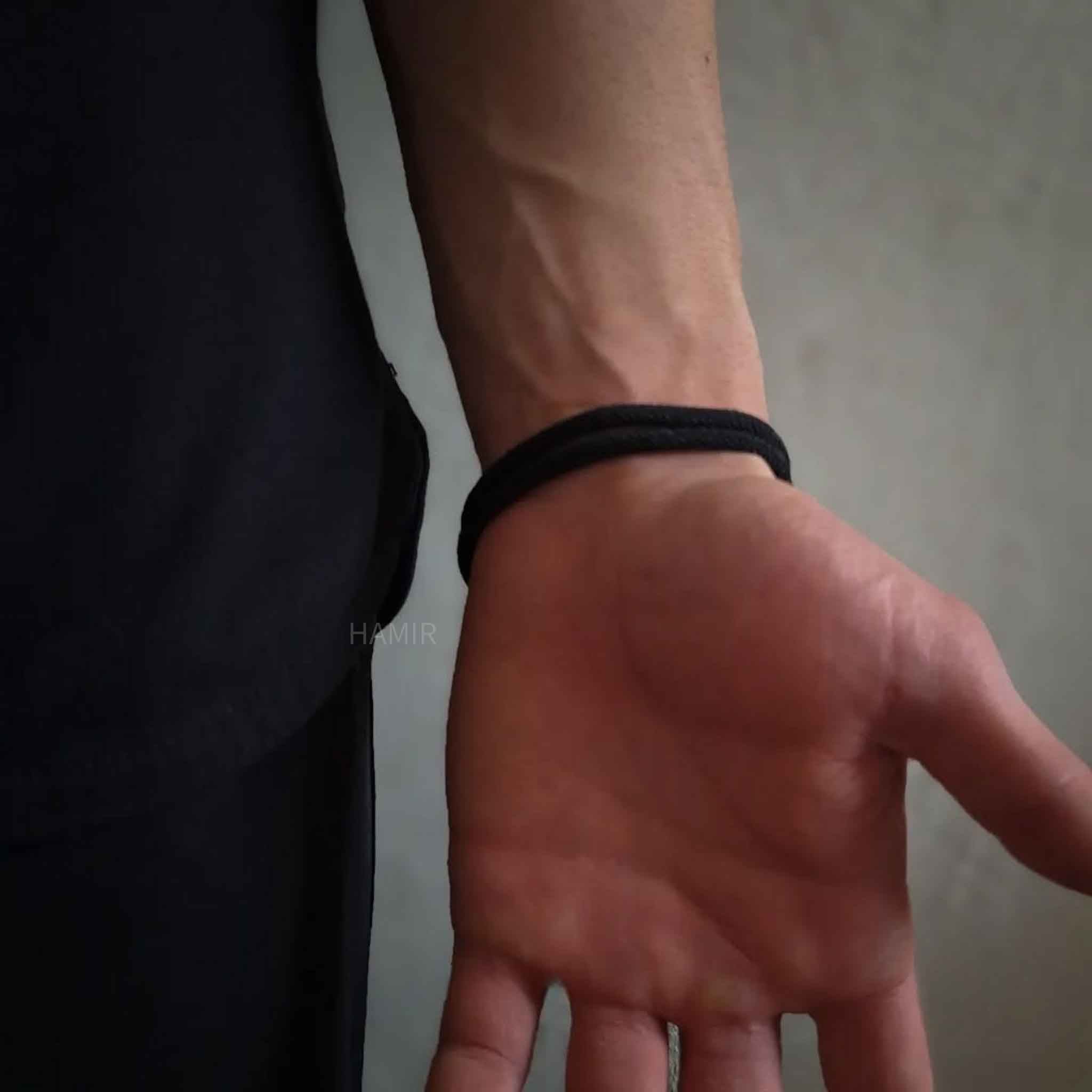 🌑 Full Black Rope Bracelet 🖤