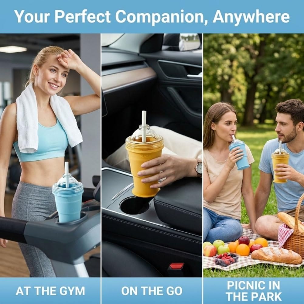 2-in-1 Collapsible Silicone Ice Ball Maker Cup