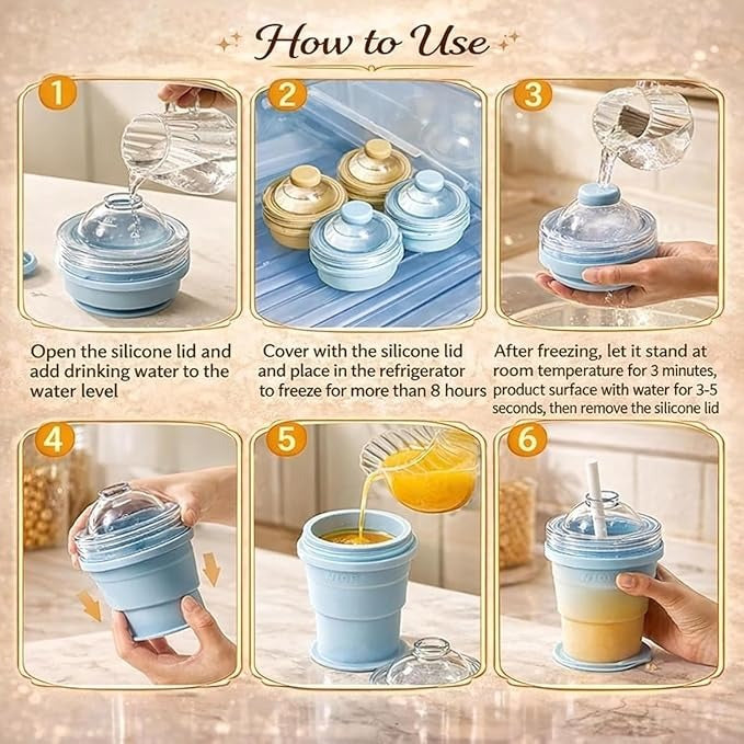 2-in-1 Collapsible Silicone Ice Ball Maker Cup