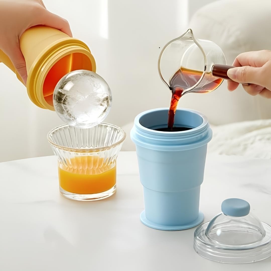 2-in-1 Collapsible Silicone Ice Ball Maker Cup