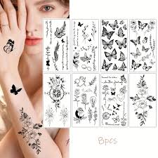 Waterproof temporary butterfly tattoo stickers