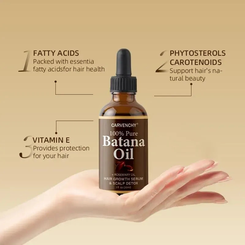 100% Pure Batana Oil + Rosemary Hair Growth Serum