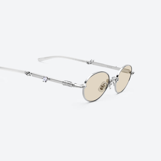 Retro Luxe Round Crystal Sunglasses