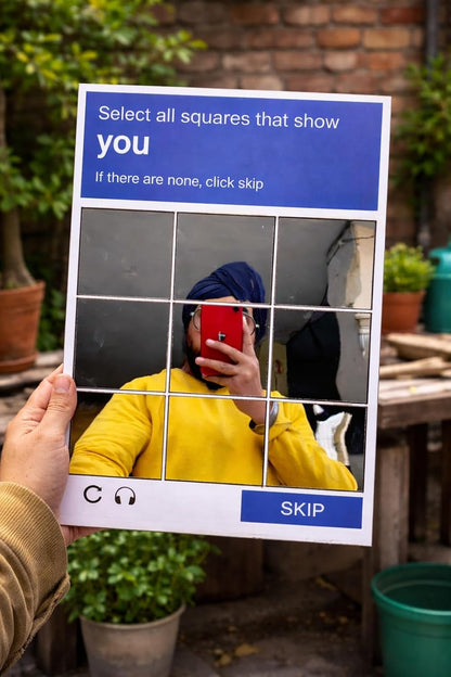 CAPTCHA Puzzle Wall Mirror