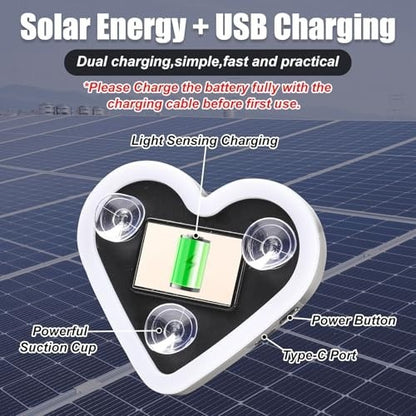 Rechargeable Solar-Powered Heart-Shaped LED Light