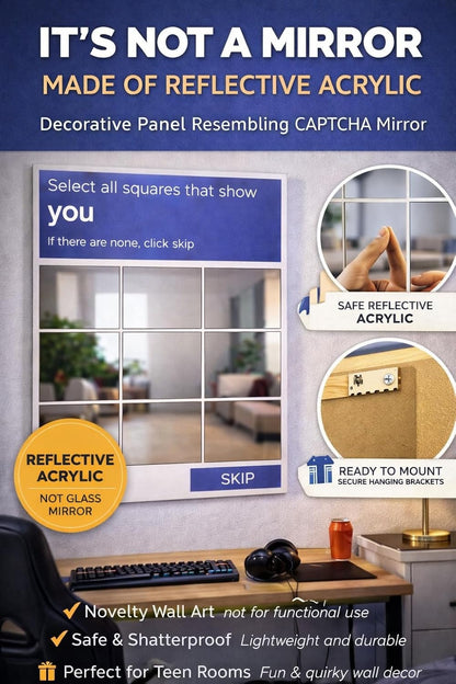 CAPTCHA Puzzle Wall Mirror