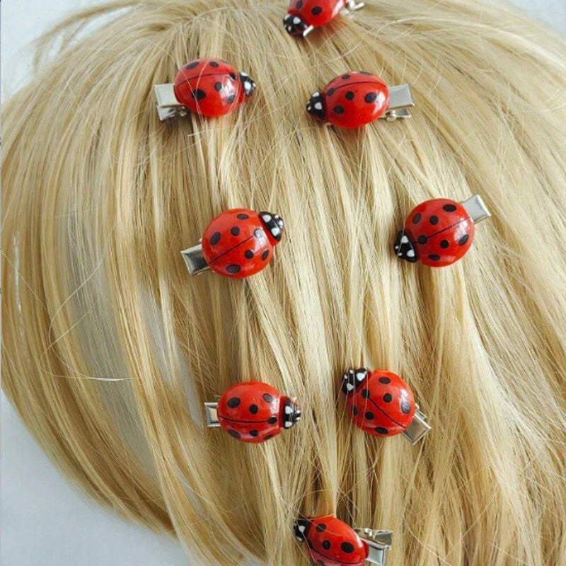 10Pcs Ladybug Hair Clips