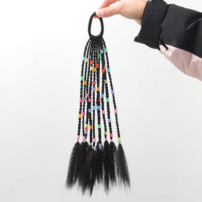 Ponytail Hair Extension with Colorful Beads